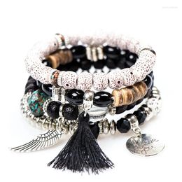 Charm Bracelets Bohemian Stackable Beaded Stretch Layered Statement Jewelry 124A