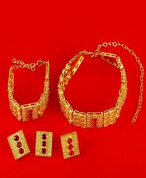 Earrings Necklace Gold Ethiopian Jewellery Sets Big Size Chokers Ring Bracelet Eritrea Habesha Africa Wedding Set2472188