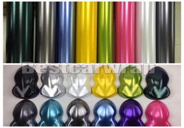 Various Colours Satin Metallic Vinyl Wrap Car Wrap film With Air bubble Low tack glue 3M quality series size 152x20mRoll 491152511