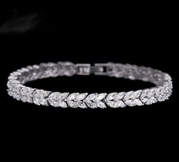 test Wheat Design Tennis Bracelet & Bangle for Women Female Bracelet Bangle with Marquise Cut Cubic Zirconia Stone1139254