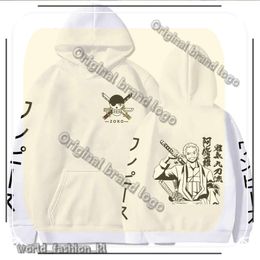 Anime One Piece Desidner Hoodies Cool Roronoa Zoro Pullover Fashion Sweatshirt Men de manga longa masculina Streetwear 661