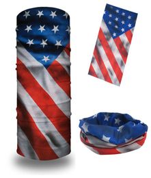 100 Polyester Seamless Neck Tube Bicycle Protection Windproof Multifunctional American flag Neck Mask Bandana9587973