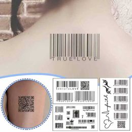 Tattoo Transfer Tattoo Sticker Waterproof Body Art Sex Waterproof Temporary Tattoos For Men And Women Individuality 3D Barcode Design 240427