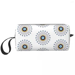 Storage Bags Travel Evil Eye Mandala In Gold And Blue Toiletry Bag Cute Lucky Charm Amulet Cosmetic Makeup Beauty Dopp Kit Case