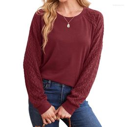 Women's Hoodies Sweater Round Neck Cable Knit Long Sleeve Pullover Casual Lightweight Fashion