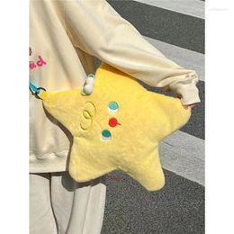 Evening Bags Cute Star Shape Women's Plush Crossbody Fashion Female Shoulder Bag Cartoon Casual Girls Faux Fur Handbags Purse Kawaii