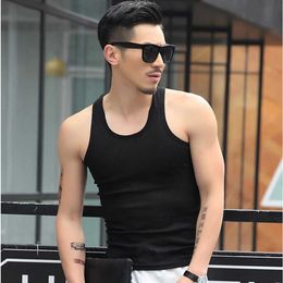 Men's Tank Tops Summer Mens 100% Cotton Tank Top Sexy Underwear Sleeveless Tank Top Underwear Breathable Gym Clothing Fitness Top T-shirtL2404