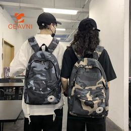 Backpack CEAVNI Camouflage Student School Bag Large Capacity Schoolbag Fashion Nylon Breathable For Men And Women