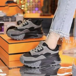 Casual Shoes Thick Sole Women's Single 2024 Spring And Autumn Winter All Round Head Retro Niche Low Help Forrest Gump