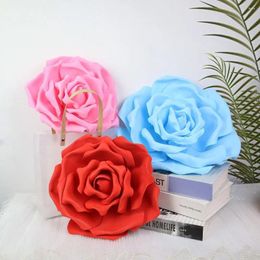 Decorative Flowers Large PE Flat Bottom Rose 40cm Outdoor Wedding Decoration DIY Party Supply Floral Shop Window Display Foam Flower Head