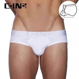 Underpants C-IN2 Men's Underwear Solid Colour Cotton Comfortable Breathable Briefs Low Waist Hip Lift Sexy Ring U-raise