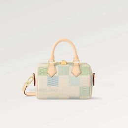 Classic Explosion Women's N40515 Band Ouliere 20 Handbag Canvas Travel Bag Fresh Combines Precise Digital Printing Technique Classic Rolled Pistachio Padlock