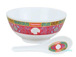 WholeSup Bowl Spoon Set Ceramic Moderate In Size Jubilation Dishware Eco Friendly Reusable Artifact Anti Scald Dinnerware 35f4466959