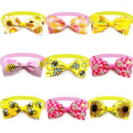Dog Apparel 30/50pcs Spring Style Bow Ties Pet Grooming Accessories Fashion Cat Flowers Adjustable Small Supplies
