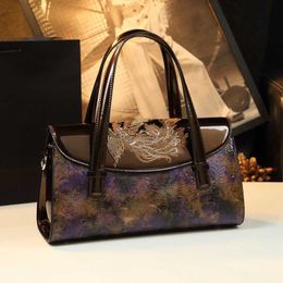 Style Chinese Handbag Womens Handheld Shoulder Bag Large Capacity Phoenix Embroidery Versatile Crossbody Trendy