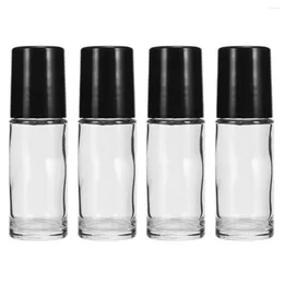 Storage Bottles 4 Pcs Roll The Ball Travel Glass Containers Roller Vials Bulk Refillable Bottle