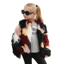 Jackets T0804 Fashion Color Imitation Fur Coat Children Clothes Girl Baby Plush Padded Jacket