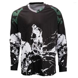 Racing Jackets Cycling Jersey Men's Mountain Bike Motocross Long Sleeve T-Shirt Downhill Tops Sports Black White