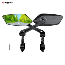 Accessories EasyDo Bike Rear View Mirror Wide Range 360 Degree Rotate Reflector for MTB Bicycle Flexible Safety Sight Cycling Accessories