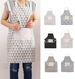 Women Fashion Printed Apron Bibs Cooking Baking Cleaning Aprons Halter Tether Bandage Sleeveless Apron Home Kitchen Accessories DH4189319