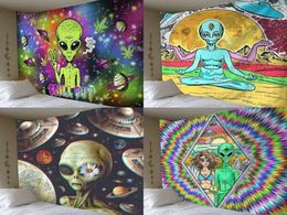 Alien tapestry Home decoration psychedelic wall cloth Anime pattern carpet art 2106087858328