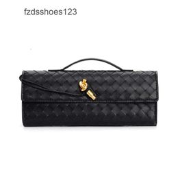 French Purse Hardware Single Cross Lock Clutch Bag Long Shoulder Botteggas Buckle Women Lady Venets Handmade 2024 Bags Woven Andiamo New Diagonal KWA9