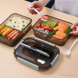 Bento Boxes Insulated lunch box sealed portable split type student office workbench microwave oven hot food storage Q240427