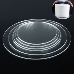 Moulds 7 Size Round Acrylic Cake Discs 2mm Clear Extruded Circle Acrylic Baking Tray Stand DIY Reusable Cake Topper Decoration Tool