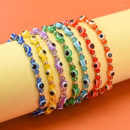 Charm Bracelets Bohemian Colorful Turkish Eyes Bracelet & Bangle Beads Charms Party Boucle Creative Handmade Anklets For Women Gift