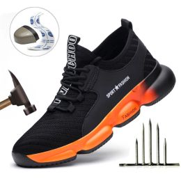 Boots Comfortable Breathable Work Security Boots Lightweight Steel Toe Cap Protective Sneakers Sport Safety Shoes Casual Shoes for Men