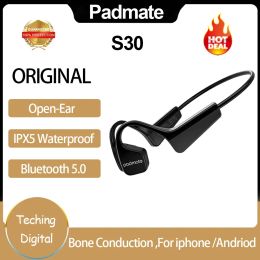 Headphones Original Padmate S30 Bone Conduction OpenEar Sport Earbuds IPX5 Waterproof Long Battery Life Bluetooth 5.0 Headsets Lightweight