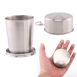 2.5oz/5oz/8.5oz Collapsible Cup Lightweight Compact Stainless Steel Foldable Cup Tumbler Camping Mug Travellers Campers Worker 75ml/150ml/250ml HW0243