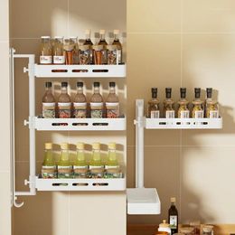 Kitchen Storage Multi-layer Aluminium Spice Rack Detachable Shelf Scratch-Resistant Seasoning Height-Adjustable Corner