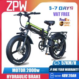 Bicycle ZPW H20pro Adults EBike 1000W 48V 20AH Electric Bike Mountain Snow Motorcycles 20 inch Folding Fat Tyre Electric Bicycle