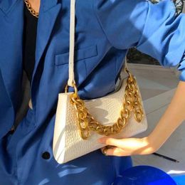 Shoulder Bags Women's Leather Bag Messenger Strap Big Alligator Chain In 2024