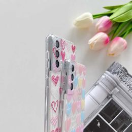 Cell Phone Cases Keychains Lanyards Cute cartoon love phone case suitable for Samsung Galaxy S24 S23 Plus S22 S21 FE S20 Ultra 5G Leopard Daisy Fund Clear So J240518