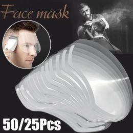 Tools 50/25Pcs Disposable M Shape Selfadhesive Salon Make Up Shower Face Shields Visors Masks for Hairspray Beauty Hair Styling Tools