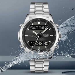 Wristwatches Skmei 2049 Fashion Mens Backlit Sports Waterproof Alarm Clock 3 Countdown Timer Digital Q240426