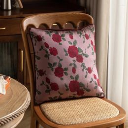 Pillow Decoration Home Red Vintage Flower Throw Pillows Living Room Sofa Removable And Washable Headboard