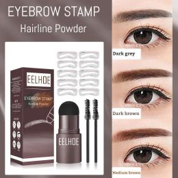 Enhancers 2023Professional Eye Brow One Step Eyebrow Stamp Shaping Kit Set Gel Stamp Makeup Kit Magic Eyebrow Stencils Eyebrow Brushes