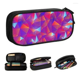 Cute Colourful Abstract Triangles Polygon Pencil Case For Boys Gilrs Custom Large Capacity Pen Box Bag School Supplies