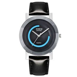 Wristwatches Reloj Hombre XINEW Brand Cheap es For Men Fashion Leather Band Simple Gift Quartz Clock Black Erkek Barato Saat Montre 2024 Q240426