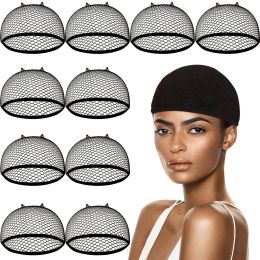 Hairnets ALAN EATON Black Mesh Wig Cap Net Closed End Hair Mesh Net Liner Weaving Caps for Halloween Cosplay Wigs Use Fishnet Wig Cap