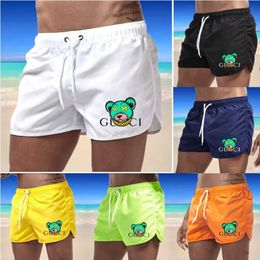 Men's Shorts Summer beach shorts sports surfing gym running mens quick drying swimming pants luxurious bear print Q240427