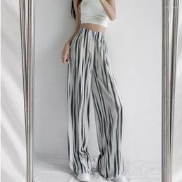 Women's Pants Women Sweatpants Wide-legged Streetwear Korean Pleated High Waisted Trouser Y2k Kawaii Clothing Tie-dye Loose