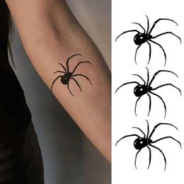 Tattoo Transfer 3D Spider Tattoo Waterproof Halloween Temporary Body Scary Make Up Sticker Disposable Art Temporaire Tatouage V7U7 240426