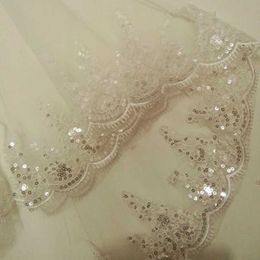 Wedding Hair Jewellery Short Cheap Lace Appliques Elegant Tulle Two-Layer Wedding Bridal Veil Long Wedding Veil With Comb