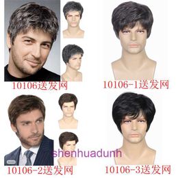 2023 new wig mens fluffy short hair mechanism synthetic Fibre headband