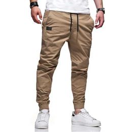 Men's Pants Commodity pants mens casual pencil pants autumn fashion solid color drawstring pants waist jogger TrousersL2404