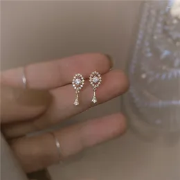 Stud Earrings Silver French High-Quality Crystal Tassel Drop Plating Women Noble Luxury Wedding Gift Jewellery Wholesale